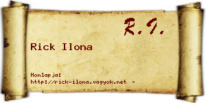 Rick Ilona névjegykártya
